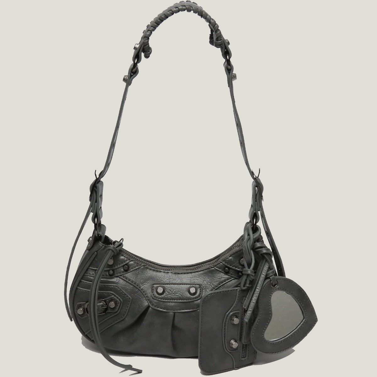 Leather Crossbody/Shoulder Bag With Card Holder And Mirror