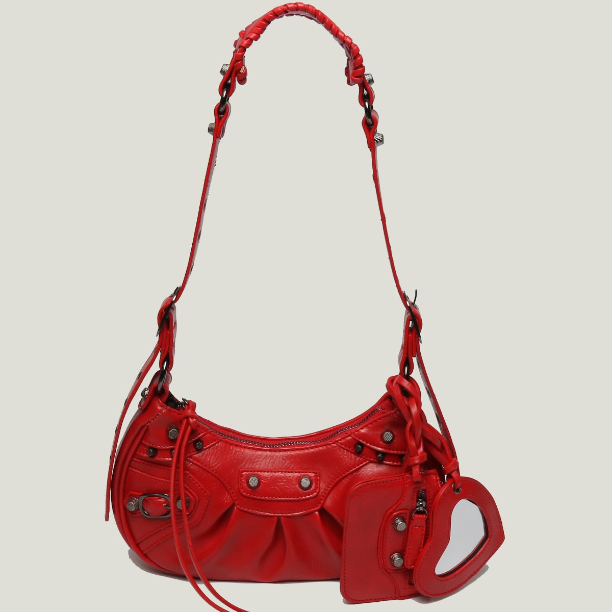Leather Crossbody/Shoulder Bag With Card Holder And Mirror