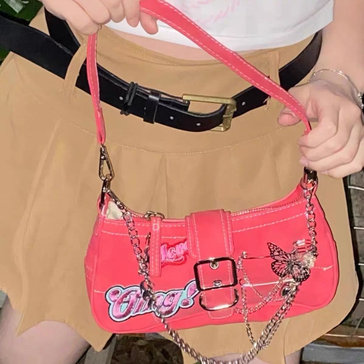 Mini Leather Pink Shoulder Bag