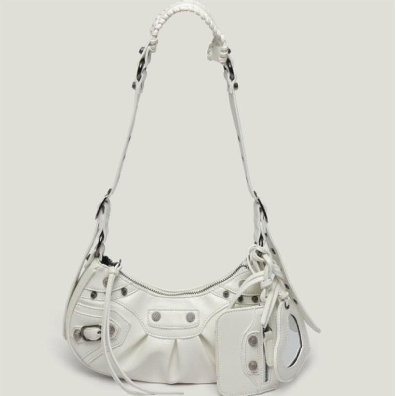Leather Crossbody/Shoulder Bag With Card Holder And Mirror