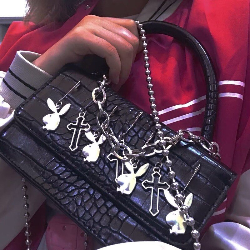 Leather Bunny Satchel Shoulder Bag