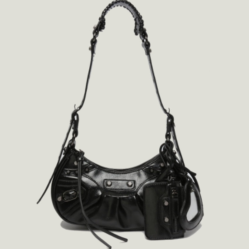 Leather Crossbody/Shoulder Bag With Card Holder And Mirror
