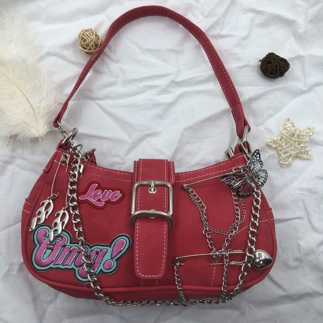 Mini Leather Pink Shoulder Bag