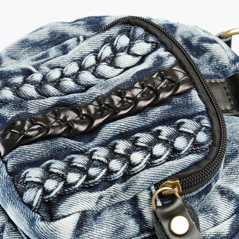 Denim & Black Crossbody Shoulder Bag – COCINELA